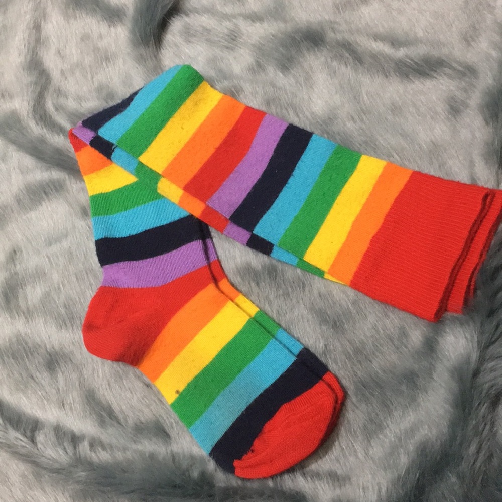 🌈 Rainbow knee high socks. 🌈